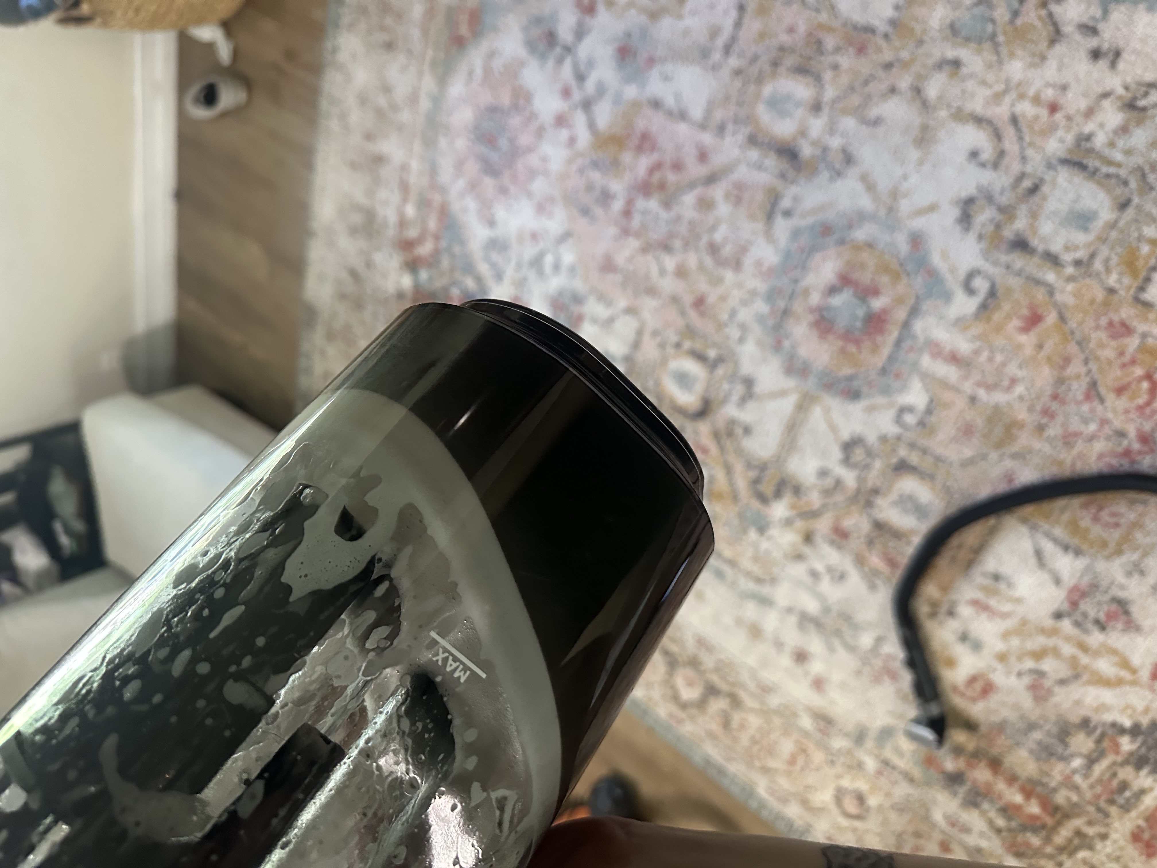 Dirty water extracted from carpet